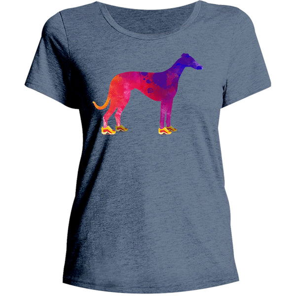 Greyhound In Running Shoes - Ladies Relaxed Fit Tee - Graphic Tees Australia