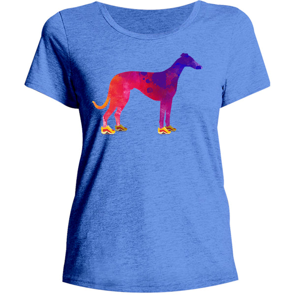 Greyhound In Running Shoes - Ladies Relaxed Fit Tee - Graphic Tees Australia