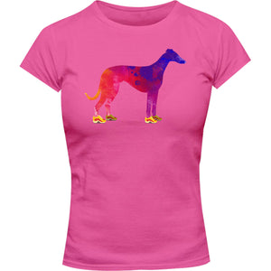 Greyhound In Running Shoes - Ladies Slim Fit Tee - Graphic Tees Australia