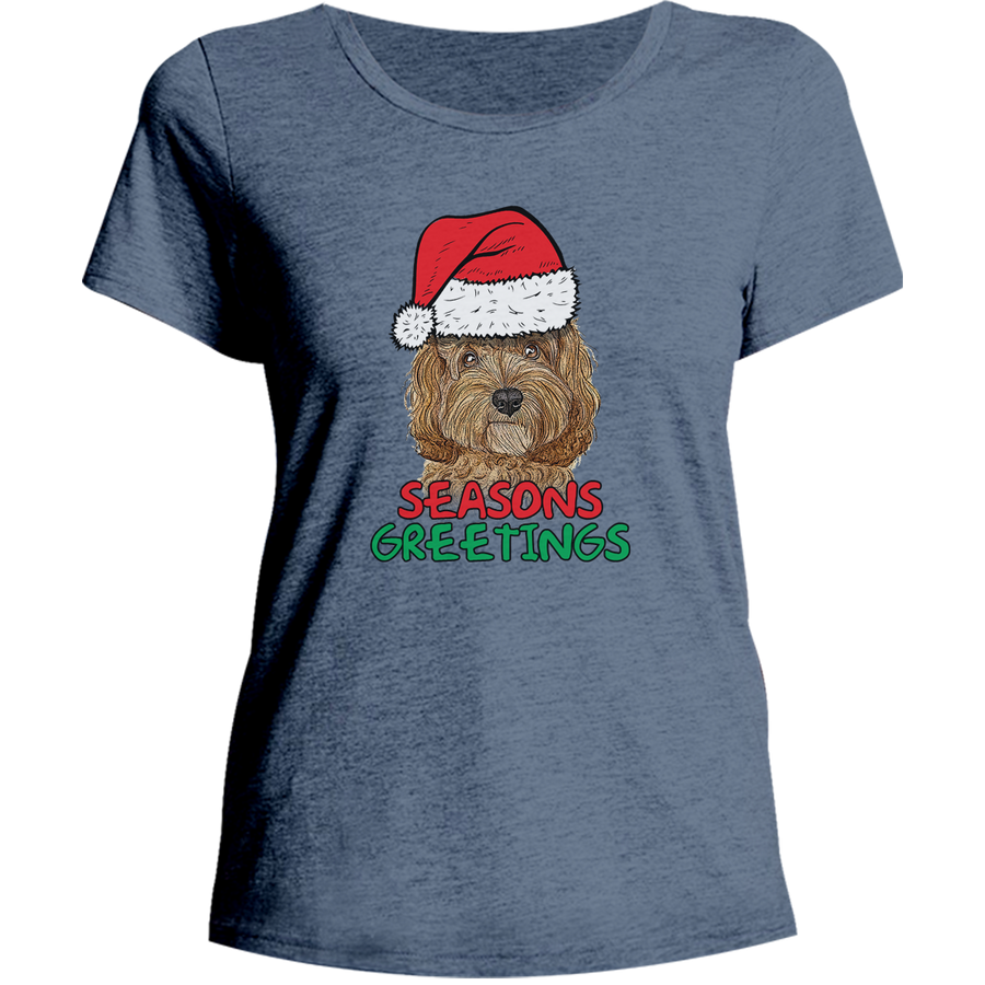 Season's Greetings Cavoodle - Ladies Relaxed Fit Tee