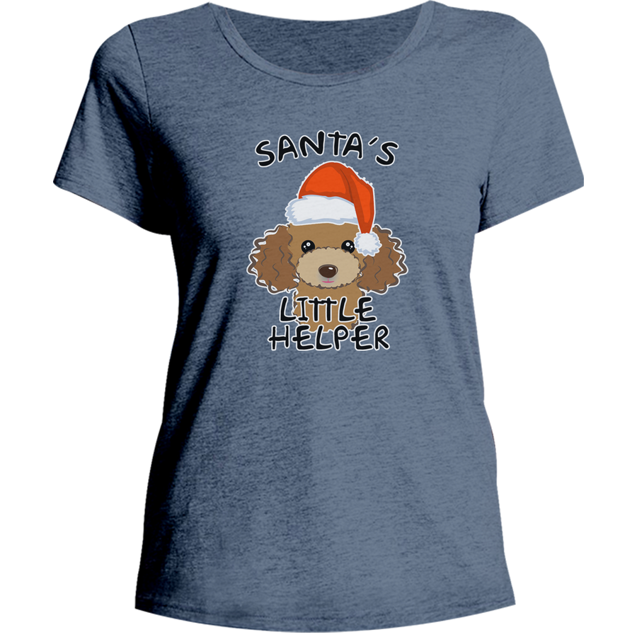 Santa's Little Helper Poodle - Ladies Relaxed Fit Tee