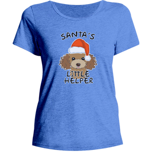 Santa's Little Helper Poodle - Ladies Relaxed Fit Tee