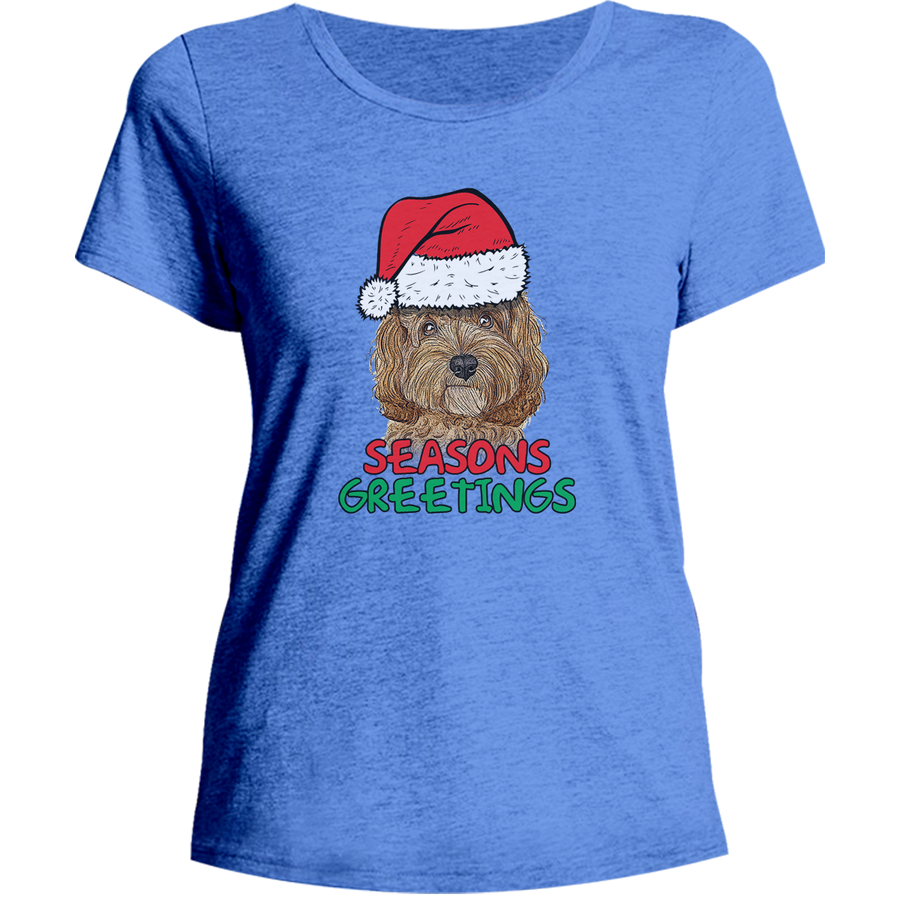 Season's Greetings Cavoodle - Ladies Relaxed Fit Tee