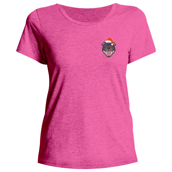 Christmas Staffy Pocket - Ladies Relaxed Fit Tee