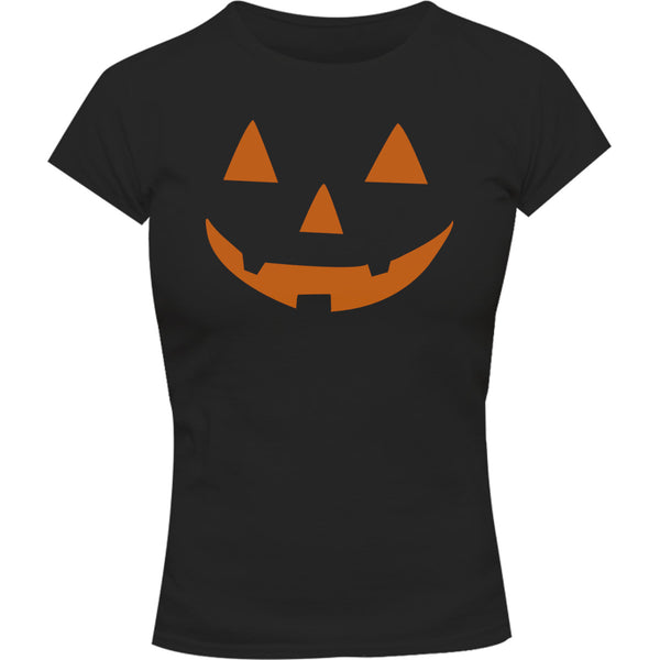 Halloween Pumpkin Face - Ladies Slim Fit Tee