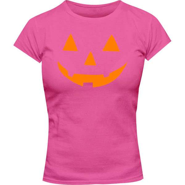Halloween Pumpkin Face - Ladies Slim Fit Tee