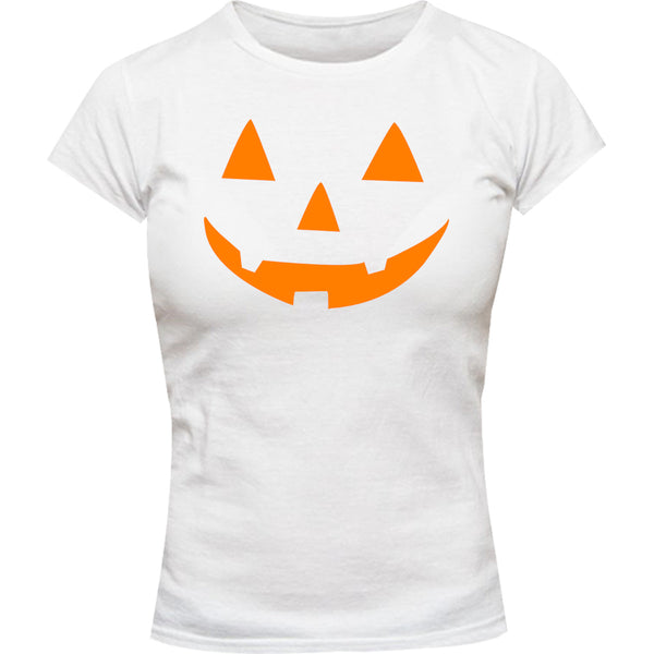 Halloween Pumpkin Face - Ladies Slim Fit Tee