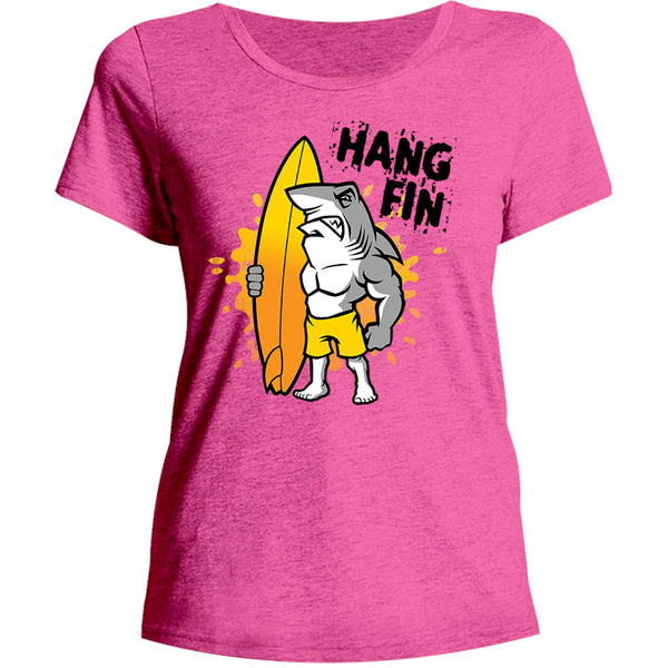 Hang Fin - Ladies Relaxed Fit Tee - Graphic Tees Australia