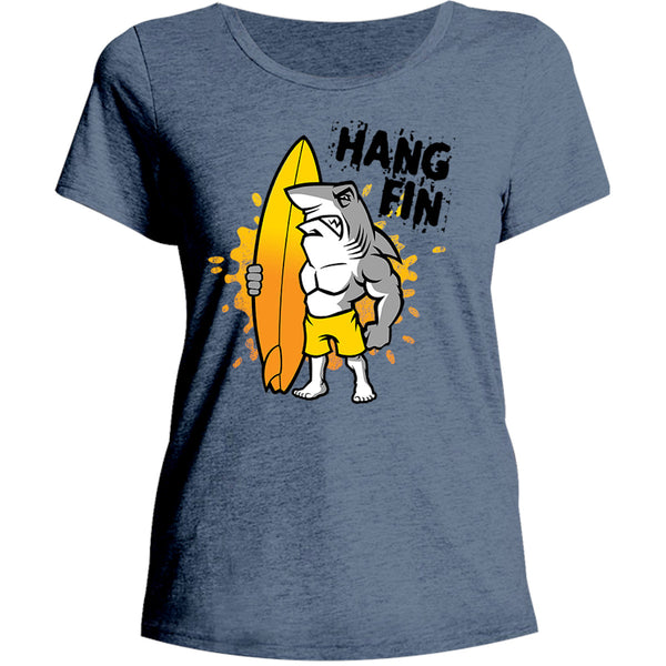 Hang Fin - Ladies Relaxed Fit Tee - Graphic Tees Australia