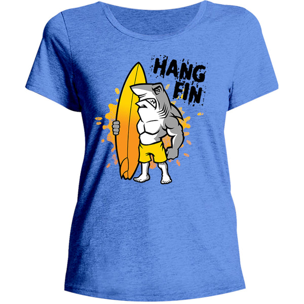 Hang Fin - Ladies Relaxed Fit Tee - Graphic Tees Australia