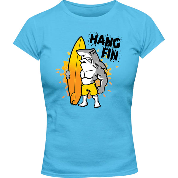 Hang Fin - Ladies Slim Fit Tee - Graphic Tees Australia