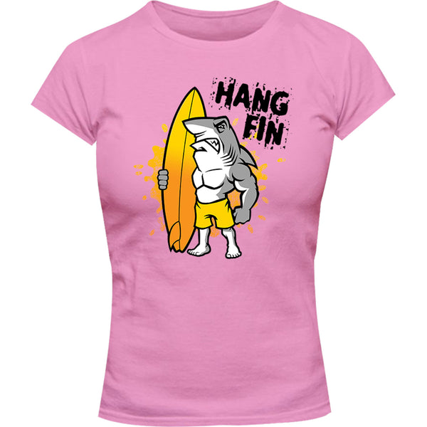 Hang Fin - Ladies Slim Fit Tee - Graphic Tees Australia