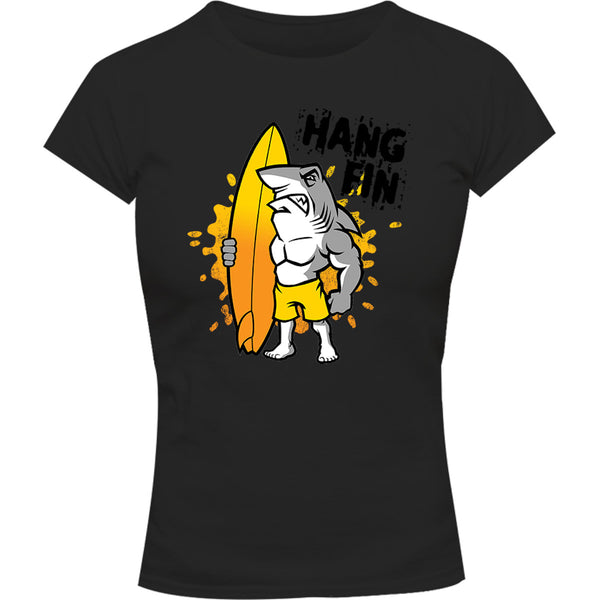 Hang Fin - Ladies Slim Fit Tee - Graphic Tees Australia