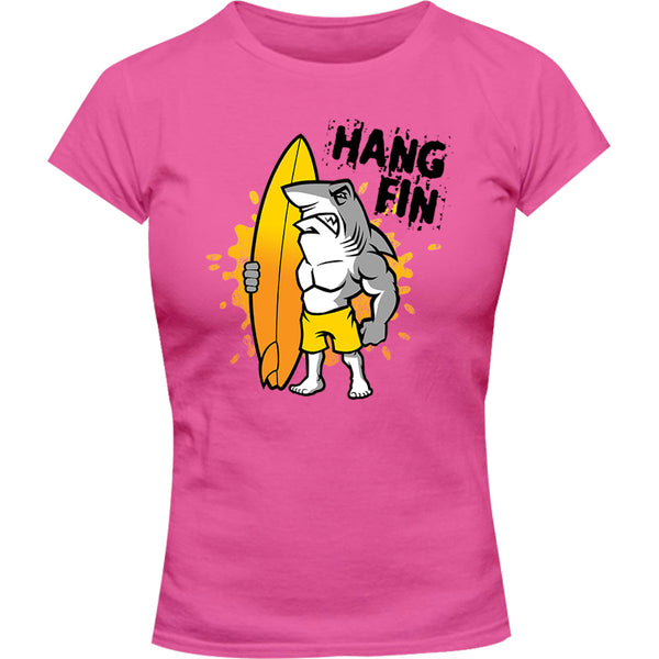 Hang Fin - Ladies Slim Fit Tee - Graphic Tees Australia