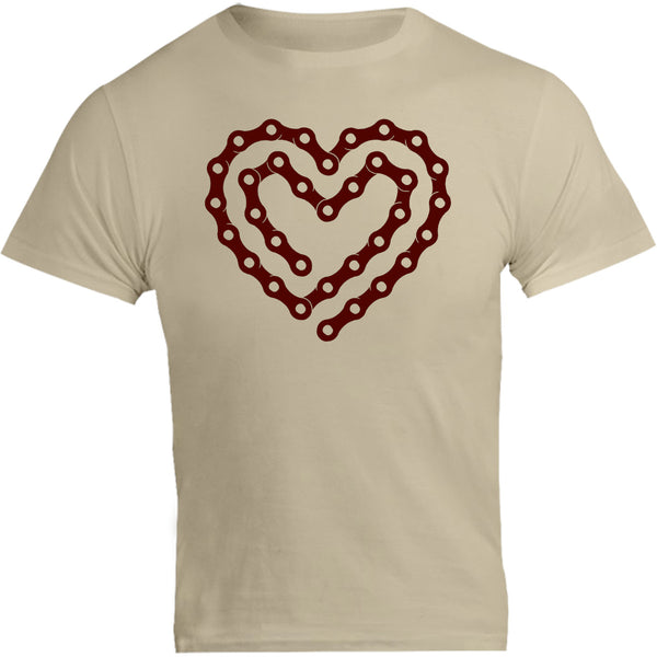 Heart Shape Bike Chain - Unisex Tee - Graphic Tees Australia