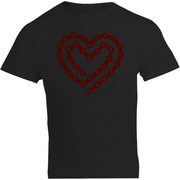 Heart Shape Bike Chain - Unisex Tee - Graphic Tees Australia