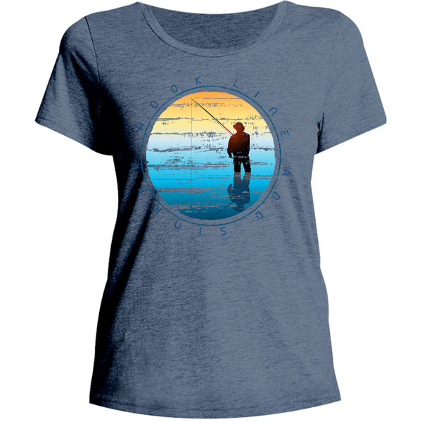 Hook Line and Sinker - Ladies Relaxed Fit Tee - Graphic Tees Australia