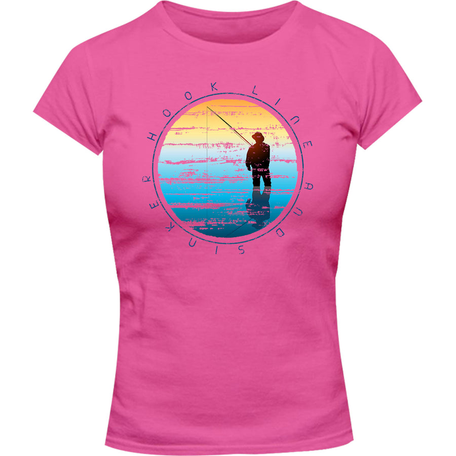 Hook Line and Sinker - Ladies Slim Fit Tee - Graphic Tees Australia