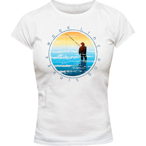 Hook Line and Sinker - Ladies Slim Fit Tee - Graphic Tees Australia