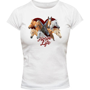 Horse Life - Ladies Slim Fit Tee - Graphic Tees Australia