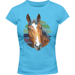 Horse Retro Style - Ladies Slim Fit Tee - Graphic Tees Australia