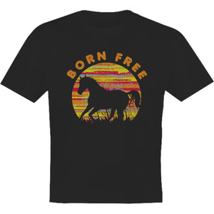 Horse Silhouette Born Free - Youth & Infant Tee - Graphic Tees Australia