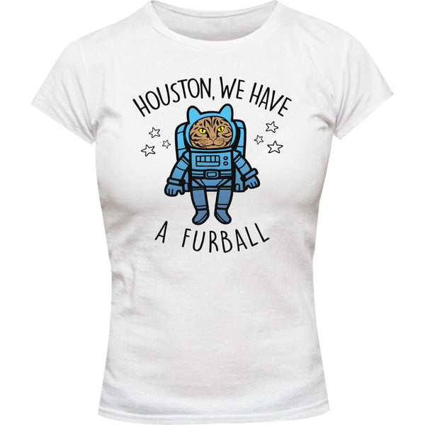 Houston, We Have A Furball - Ladies Slim Fit Tee