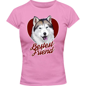 Husky Bestest Friend - Ladies Slim Fit Tee - Graphic Tees Australia