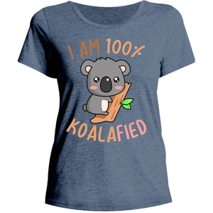 I Am 100% Koalafied - Ladies Relaxed Fit Tee - Graphic Tees Australia