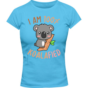 I Am 100% Koalafied - Ladies Slim Fit Tee - Graphic Tees Australia