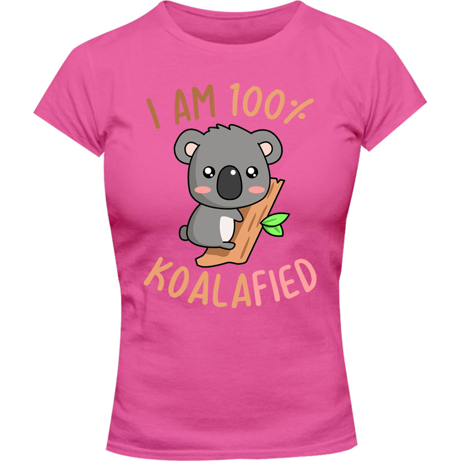 I Am 100% Koalafied - Ladies Slim Fit Tee - Graphic Tees Australia