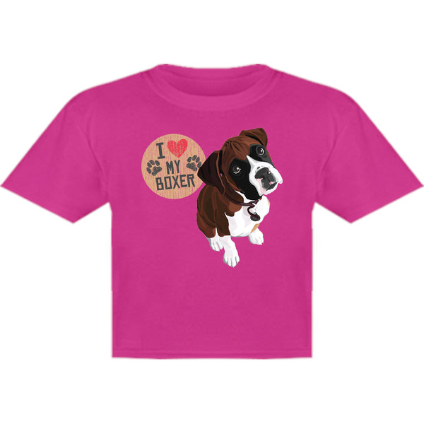 I Love My Boxer - Youth & Infant Tee - Graphic Tees Australia