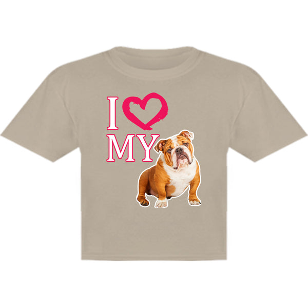 I Love My Bulldog - Youth & Infant Tee - Graphic Tees Australia