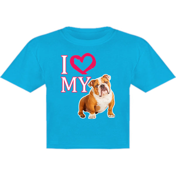 I Love My Bulldog - Youth & Infant Tee - Graphic Tees Australia