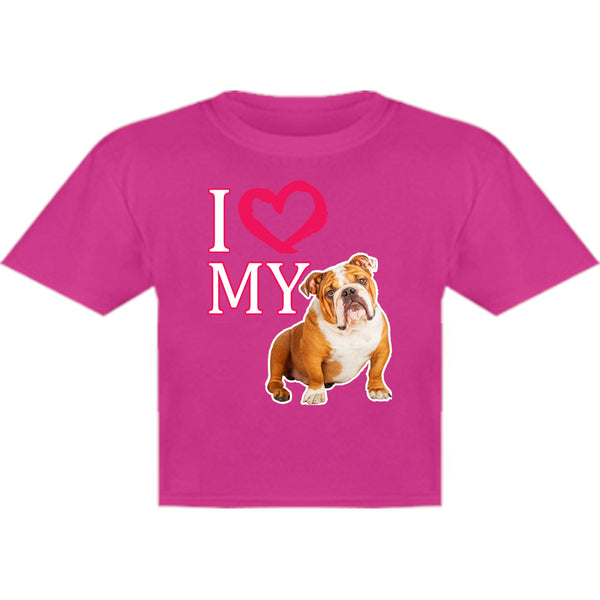 I Love My Bulldog - Youth & Infant Tee - Graphic Tees Australia