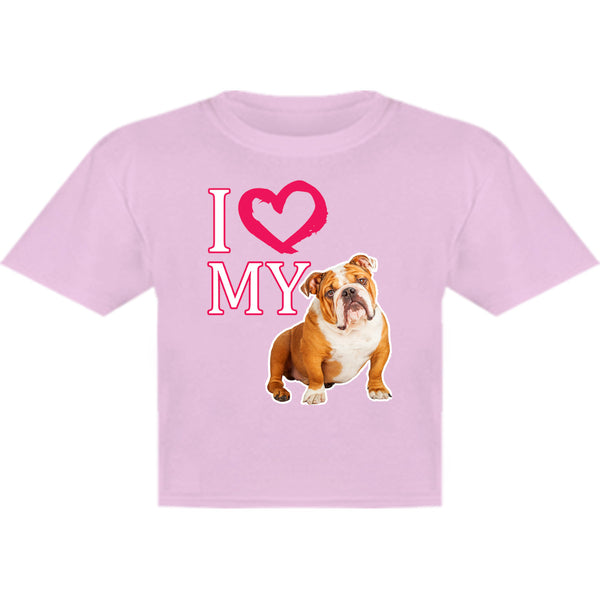 I Love My Bulldog - Youth & Infant Tee - Graphic Tees Australia