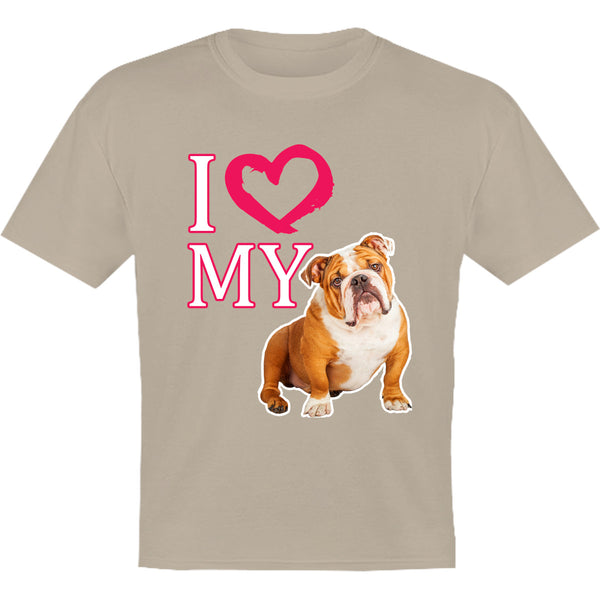 I Love My Bulldog - Youth & Infant Tee - Graphic Tees Australia