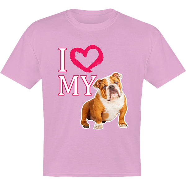 I Love My Bulldog - Youth & Infant Tee - Graphic Tees Australia