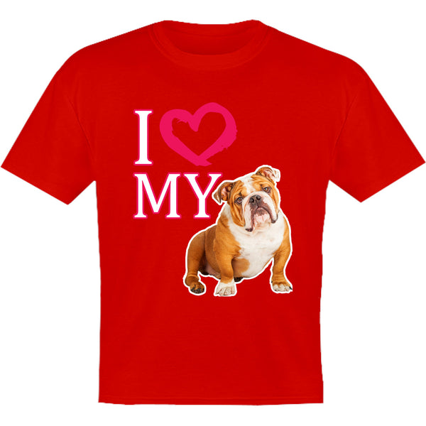 I Love My Bulldog - Youth & Infant Tee - Graphic Tees Australia