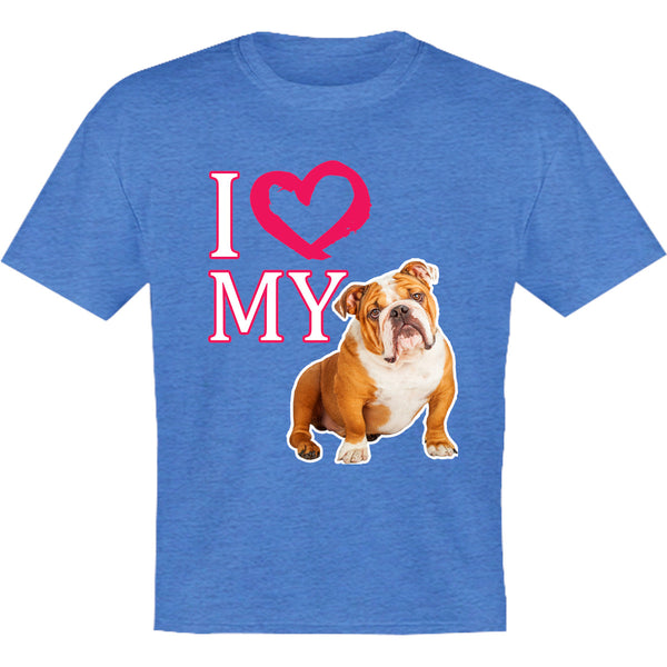 I Love My Bulldog - Youth & Infant Tee - Graphic Tees Australia