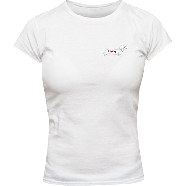 I Love My Dog - Ladies Slim Fit Tee