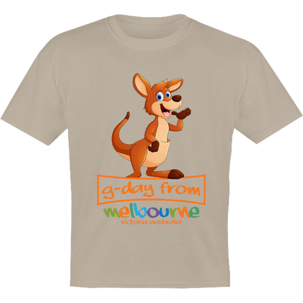 Kangaroo G'day From Melbourne - Youth & Infant Tee - Graphic Tees Australia