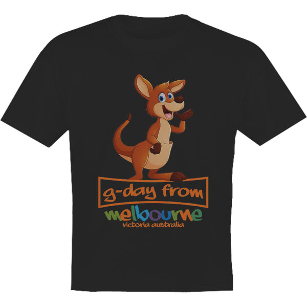 Kangaroo G'day From Melbourne - Youth & Infant Tee - Graphic Tees Australia