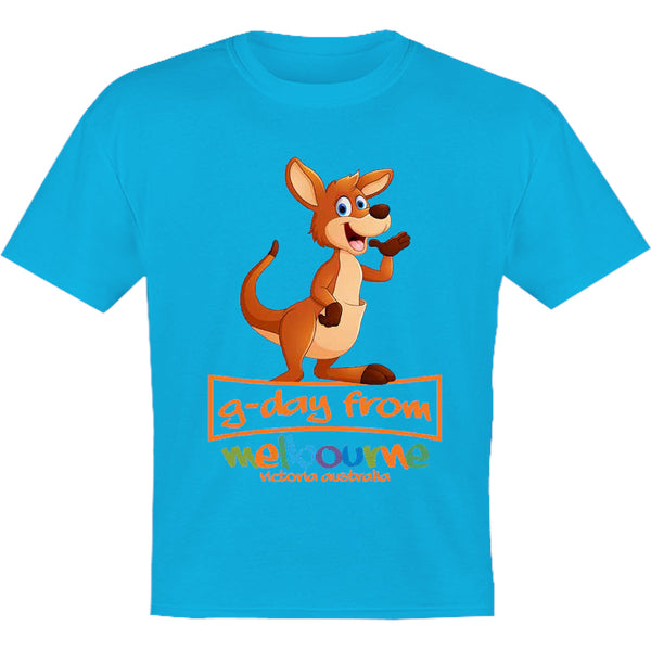 Kangaroo G'day From Melbourne - Youth & Infant Tee - Graphic Tees Australia