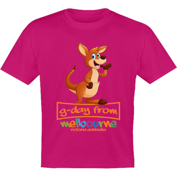 Kangaroo G'day From Melbourne - Youth & Infant Tee - Graphic Tees Australia