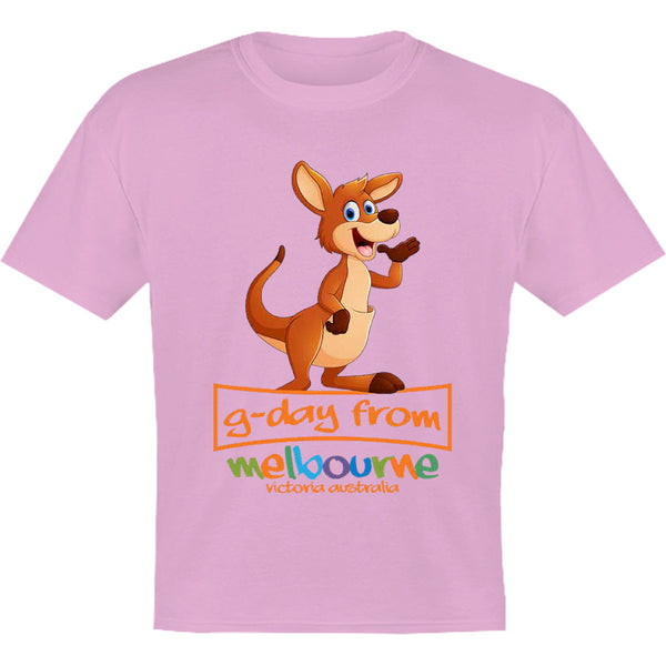 Kangaroo G'day From Melbourne - Youth & Infant Tee - Graphic Tees Australia