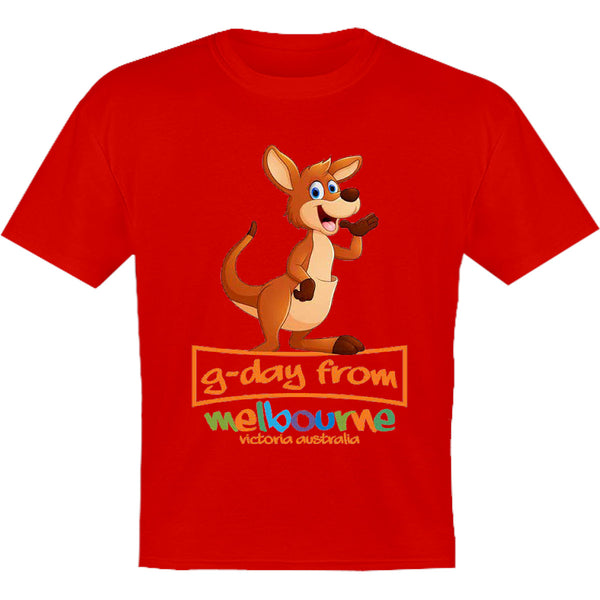 Kangaroo G'day From Melbourne - Youth & Infant Tee - Graphic Tees Australia