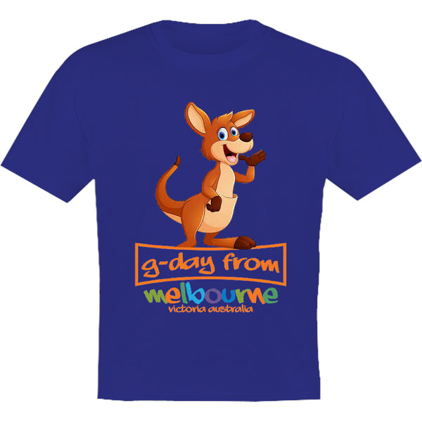 Kangaroo G'day From Melbourne - Youth & Infant Tee - Graphic Tees Australia