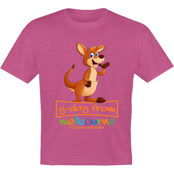 Kangaroo G'day From Melbourne - Youth & Infant Tee - Graphic Tees Australia