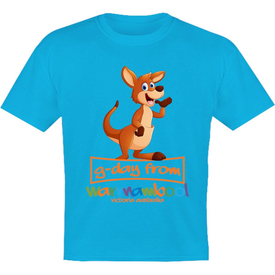 Kangaroo G'day From Warrnambool - Youth & Infant Tee - Graphic Tees Australia